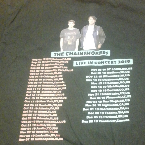 ⛓️ 🚬 Chainsmokers Band Concert Tour Shirt 🌎 World War Joy ☺️ Small 5SOS Lennon - Picture 4 of 10